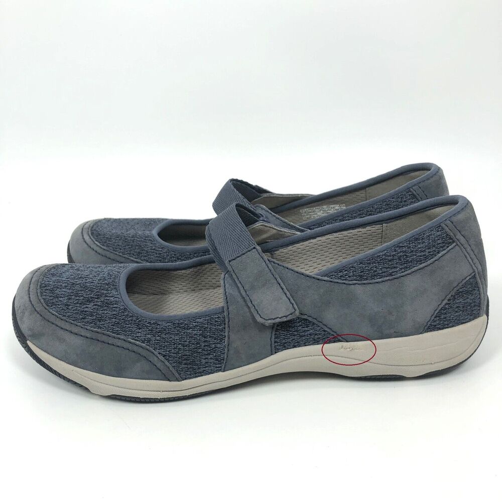 Dansko Hennie Mary Jane Flat Shoes Size 40 / 9.5 - 10 Blue Suede Walking Comfort - Picture 4 of 9